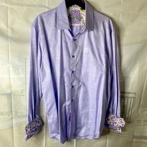 Robert Graham 2XL Tailored Fit lilac color dress shirt.